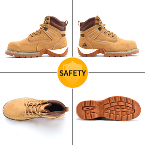 รองเท้าเซฟตี้หนังแท้หัวเหล็กรองเท้านิรภัยสำหรับผู้ชายรองเท้าทำงานป้องกันการเจาะ - Product Image 3