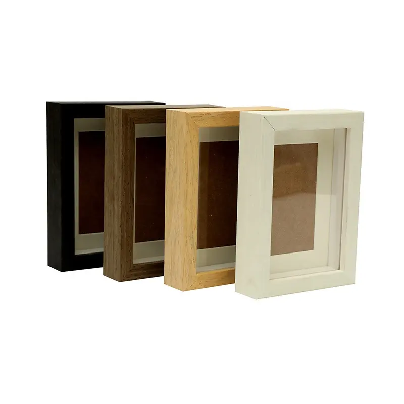 5x7 8x10 Benutzer definierte einfache 3D Shadow Box Frame American Wood Foto rahmen