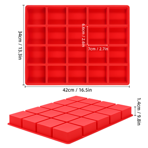 BPA miễn phí cấp thực phẩm Silicone vuông xà phòng khuôn mẫu nhiều sâu răng cho tự làm xà phòng làm dễ dàng phát hành bền - Product Image 6