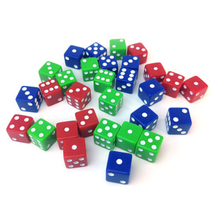 Dados Cuadrados D6 de 16 mm al por Mayor, Multicolores, Acrílicos Sólidos de 6 Caras con Puntos Blancos para Educación y Juegos - Product Image 1