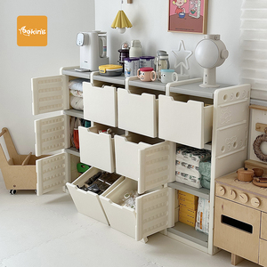 Caja de almacenamiento de gabinete de aula escolar Muebles de guardería Armarios de plástico Para Nios Unidad de almacenamiento de juguetes para niños - Product Image 1