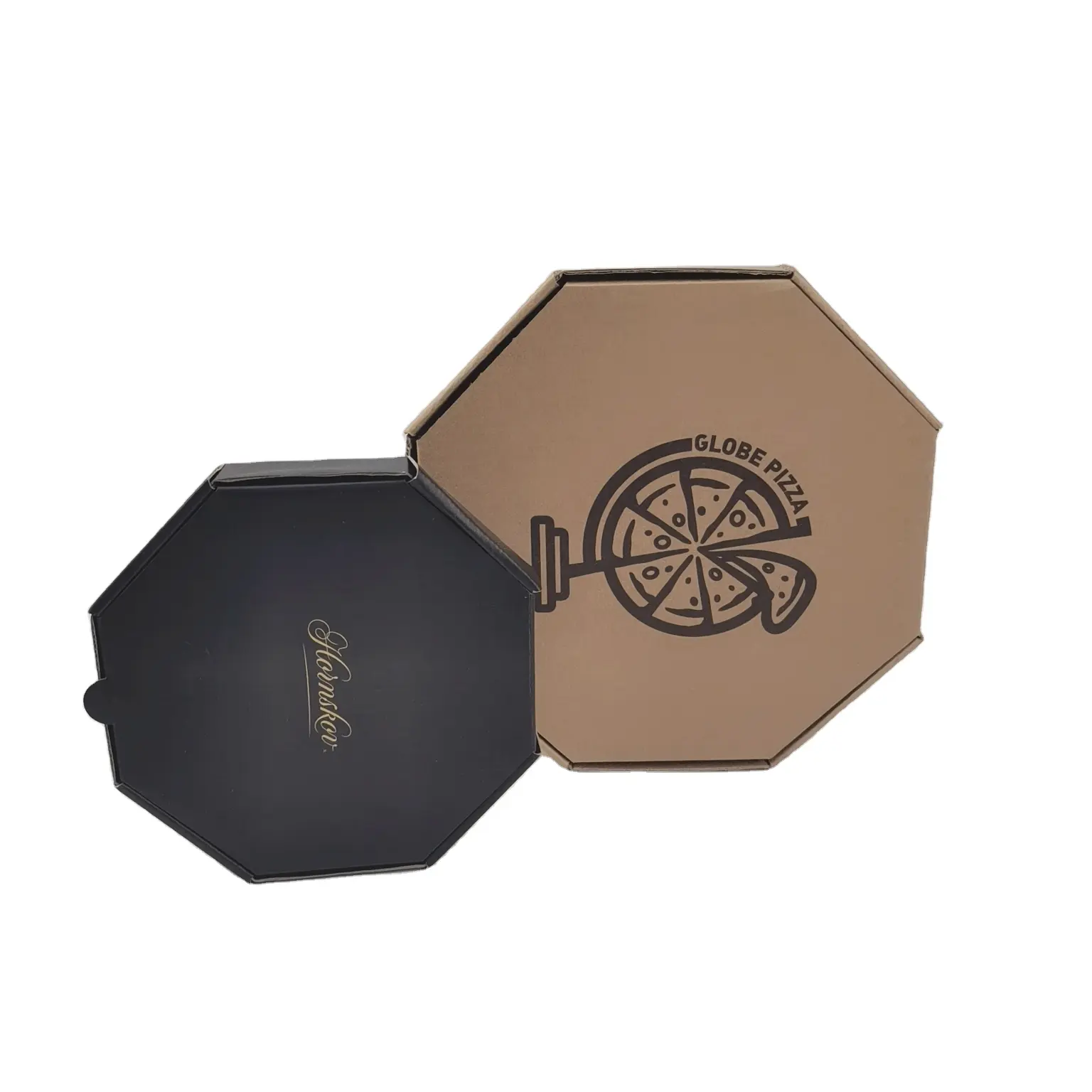 Paquete de Pizza corrugada personalizada, caja hexagonal para guardar comida