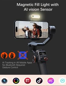 <span class=keywords><strong>Hohem</strong></span> <span class=keywords><strong>iSteady</strong></span> M6 KIT stabilisateur de cardan portable trépied Selfie pour Smartphone avec éclairage vidéo lumière de remplissage magnétique AI - Product Image 4