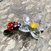 Figurine de coccinelle en verre cristal coloré, artisanale et personnalisée, pour la décoration de la maison pour la fête des mères