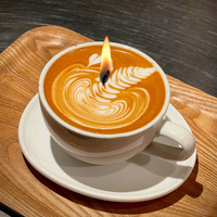 Nourriture décorative Forme d'art créatif Parfumé Latte Matcha Bougie Yourte Latte Verre à glace froide Tasse à café Bocaux à bougie avec couvercle