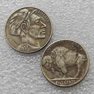Koin Buffalo Hobo Amerika Serikat yang Berbeda, Koin Peringatan Bergaya Antik, Hadiah, Dekorasi Rumah - Product Image 5