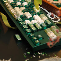 Ode to Spring Theme Keycaps PBT PC Transparent Dye-Sub Keycaps Cherry Profile for Mx Switch 61/64/104/108 Mechanical Keyboard