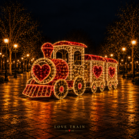Lampe décorative élégante en forme de poteau lumineux, cadre métallique, guirlande lumineuse LED, CE RoHS IP65, pour ville, boulevard, place, éclairage photo, motif Saint-Valentin