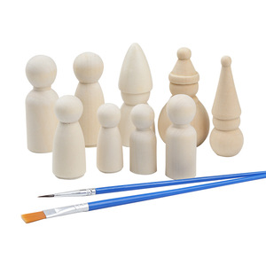 Figurines en bois à décorer, couleur bois brut, kit de bricolage pour cadeaux de la fête des enfants - Product Image 5