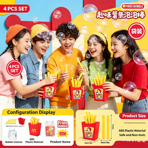 Bâtonnets à bulles colorés en forme de frites, jouet robuste en ABS non toxique, jeu d'extérieur, cadeau d'anniversaire pour tout-petit - Product Image 1