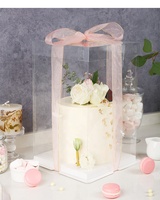 Boîte d'emballage à gâteaux transparente, en plastique, multicolore, transparente, personnalisée, 10 pièces