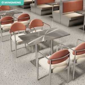 Conjunto de muebles de restaurante de diseño moderno personalizable de alta calidad, mesa de Metal de madera para comedor, cafetería, Hotel, cafetería - Product Image 1