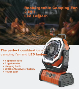 Ventilador de Camping <span class=keywords><strong>con</strong></span> Linterna, Ventilador de Mesa Portátil Recargable por USB <span class=keywords><strong>con</strong></span> Luz LED y Banco de Energía para Acampar al Aire Libre - Product Image 5