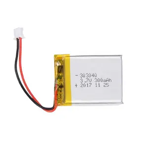 Rechargeable 3.7v 303040 300mah lipo battery 250mah 350mah 400mah 450mah 500mah lithium polymer battery