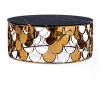 Table basse en marbre effet écailles de poisson, style nordique de luxe, moderne et minimaliste, pour salon, en acier inoxydable, convertible, design original