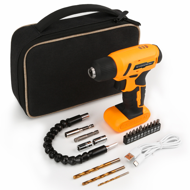 Portable Cordless Rechargeable Mini Electric Screwdriver Drill Set 20 1 Multifunctional for DIY Industrial Use Battery Powered