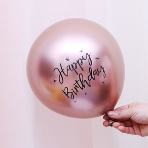 12 pulgadas 2,8G cromo metal látex globo conjunto impreso Feliz cumpleaños fiesta decoración globos - Product Image 6