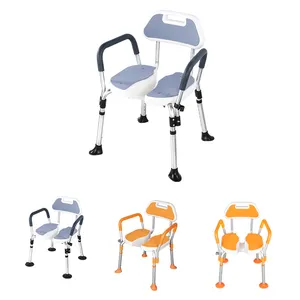 Easy Clean Bathroom Old People Bathing Shower Chair Aluminum Bath Chair For The Elderly With Backrest
