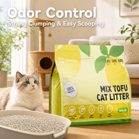 Litière pour chat Premium Triple Mélange Tofu Cassava Bentonite Faible Poussière Contrôle des Odeurs Vente en Gros Fabricant OEM Fournisseur Marque Privée