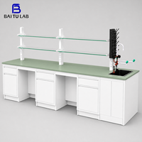 Bancs de laboratoire métalliques de longueur standard Baitu, prix personnalisé, avec éviers de laboratoire intégrés