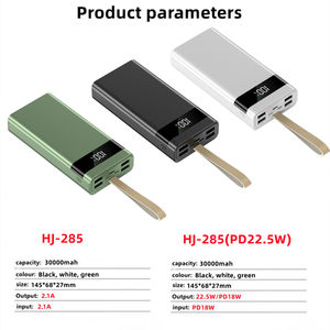 Charge rapide réelle 22.5W PD QC3.0 grande capacité 5 sorties 3 entrées LED chargeur portable Powerbank 30000 Mah Power Bank - Product Image 6