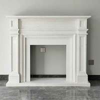 Cheminée en marbre minimaliste moderne à vendre en usine, idéale pour les salons d'hôtel et la décoration intérieure des maisons.