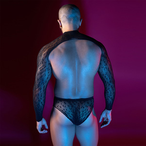 9131, ropa de red Sexy para hombres europeos americanos, ropa de actuación para club nocturno, Bar, perspectiva de lluvia oportuna, modelo masculino Sexy - Product Image 3
