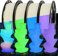 Filament d'imprimante 3D arc-en-ciel qui brille dans le noir, filament PLA lumineux, 1,75 mm, filament d'impression 3D compatible avec la plupart des imprimantes FDM, 1 kg (2,2 lb)