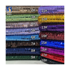 Yx851 500gsm Sang Trọng Châu Âu Và Mỹ Nặng 3x9Mm Sequins Vải Hình Chữ Nhật Sáng Bóng Sequin Thời Trang Ăn Mặc Vải - Product Image 6