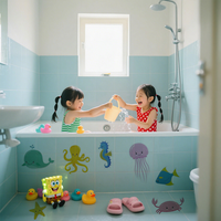 Xuri vente en gros d'animaux de l'océan Stickers muraux pour toilette salle de bain décoration de la maison Stickers muraux auto-adhésifs