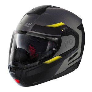 Casco Modulare Nolan N90-3 06 N-Com Giallo Fluorescente Grigio Nero XS in Policarbonato per Moto - Product Image 1
