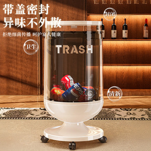 Creative Flip Top Trash Can <b>Large</b> Capacity Odor Proof Indoor Cylindrical Waste <b>Bin</b> With Lid Thickened Design - Product Image 4