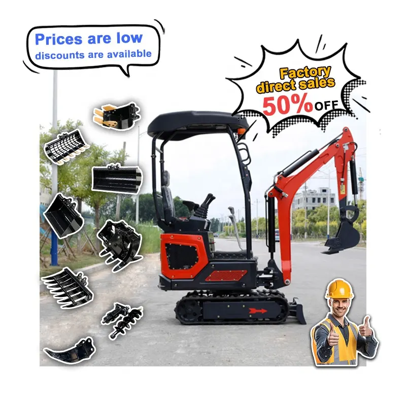 closed cabin CE EPA approved 1.2 ton minibegger euro v engine excavator machine lx12-9b