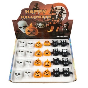 Anneau lumineux en plastique à motif citrouille, chauve-souris et crânes LED, fournitures festives d'Halloween, cadeau pour enfants, accessoires pour la collecte de bonbons, fête - Product Image 5