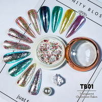 Poudre de titane Bojun TB01-07 effet caméléon, paillettes irisées multichromes pour résine, nail art DIY, sans TPO, avec fiche de données de sécurité (MSDS)