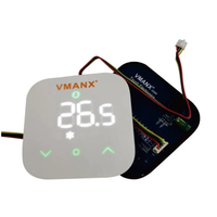 Panel Kontrol Sentuh Kapasitif Custom VX-TP-AC001 dengan Layar LED Digital Penunjuk Suhu, Termostat AC Sentral untuk Pemasangan di Dinding