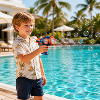Pistolet à bulles pour piscine, plage, parc aquatique, jouet, bouteille de recharge de 35 ml, matériau ABS PET PP, pour enfants, pour les vacances d'été, activités de plein air