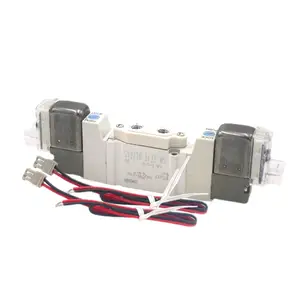 Válvula solenoide SMC, válvula solenoide de doble bobina de dos posiciones y cinco vías, 2 posiciones, 1/5/5/6LZD-M5