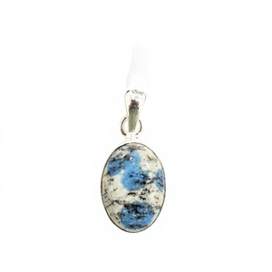 Hermoso colgante de jaspe K2, Plata de Ley 925, forma ovalada, piedra preciosa con manchas azules, amuleto de joyería para mujer, para cualquier ocasión. - Product Image 3