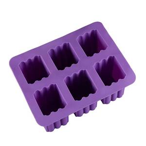 Moule à savon en silicone rectangulaire grand format à 6 cavités, antiadhésif, facile à démouler, certifié LFGB, personnalisable, de l'usine MUYULINS - Product Image 4