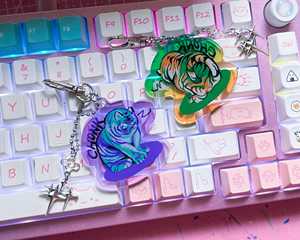 Porte-clés en acrylique transparent OEM/ODM, motif tigre épais, style <span class=keywords><strong>pixel</strong></span> <span class=keywords><strong>art</strong></span> original - Product Image 5