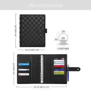 <span class=keywords><strong>Agenda</strong></span> Hongbo, éxito de ventas, con cubierta de cuero A5 con patrón a cuadros de 9 colores, <span class=keywords><strong>anillas</strong></span> metálicas plateadas (6 <span class=keywords><strong>anillas</strong></span>), para hojas sueltas. - Product Image 4