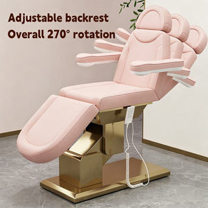 Cama de Masaje Facial de Lujo con Base Dorada de Acero Inoxidable y 3 Motores, Modelo Curvo, la Más Vendida en Canadá para Esteticistas - Product Image 3