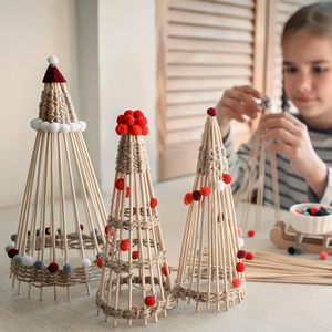 Tùy chỉnh chưa hoàn thành vòng gỗ chốt cho hàng thủ công thông dài gỗ Stirrer Stick - Product Image 6