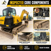 Excavatrice Hyundai 60-7 d'occasion, 5,9 tonnes, compacte, sur chenilles, moteur modèle 2023, pompe hydraulique à vendre