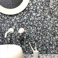 Carreaux de sol gris terrazzo mat antidérapants à petites particules, style luxe léger, 600x600, pour salon, salle à manger, centre commercial, magasin de vêtements