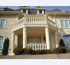 Desain Pagar Balkon Teras Batu Marmer Villa
