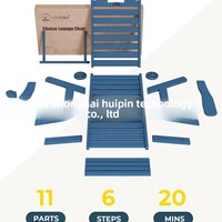 Chaise de loisirs pliable d'extérieur en WPC et HDPE avec porte-gobelet, design de luxe, portable pour cour, piscine et terrasse