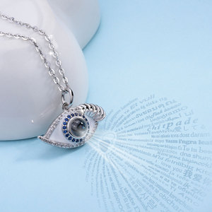 Changda personalizado foto bisutería de proyección <span class=keywords><strong>100</strong></span> idioma te amo collar de proyección - Product Image 3