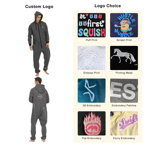 OEM Custom ricamo Logo in cotone con tasche laterali colletto di un pezzo con cerniera di peso massimo Raglan maniche tute da uomo - Product Image 3